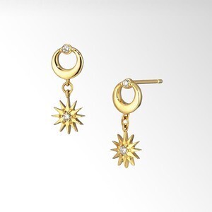STAR JEWELRY MOON & SUN PIERCED EARRINGS
