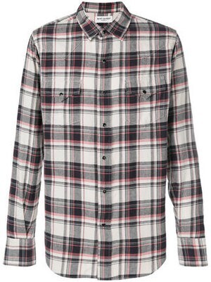 SAINT LAURENT PARIS チェックウエスタンシャツ