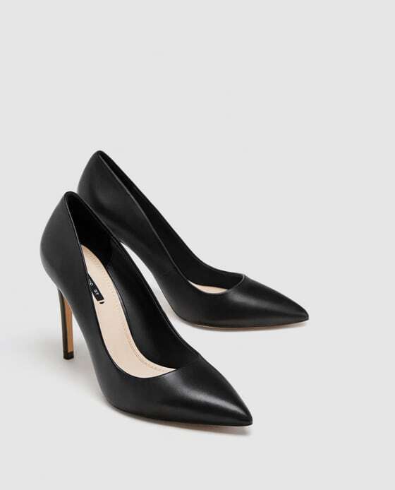 ZARA レザーハイヒールパンプス