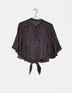 Bershka ノット付きオーバーサイズブラウス