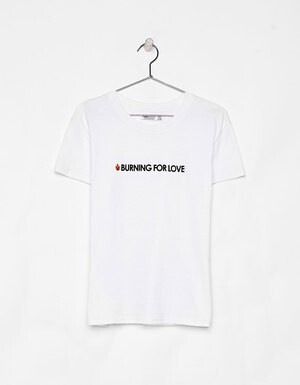 Bershka Ecologically grown cotton T-shirt with slogan