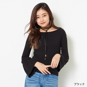 GORGE ワイドネックリブトップス