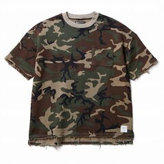 CHORD NUMBER EIGHT CAMO 切りっ放し半袖スウェット
