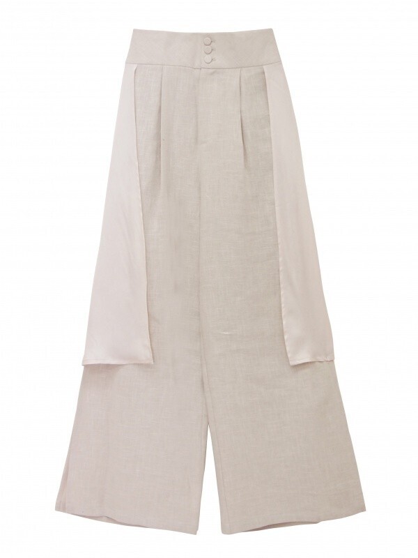 Honey mi Honey linen×satin pants