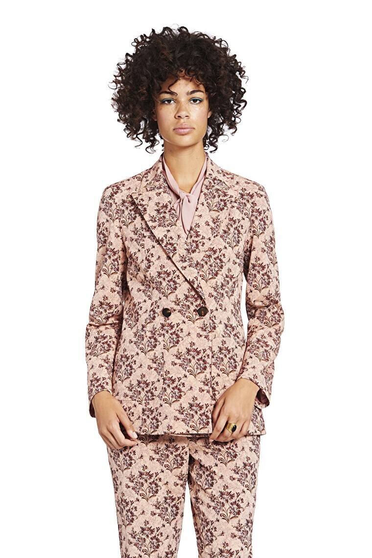 ottod'Ame DOUBLE-BREASTED JACKET WITH FLORAL PRINT