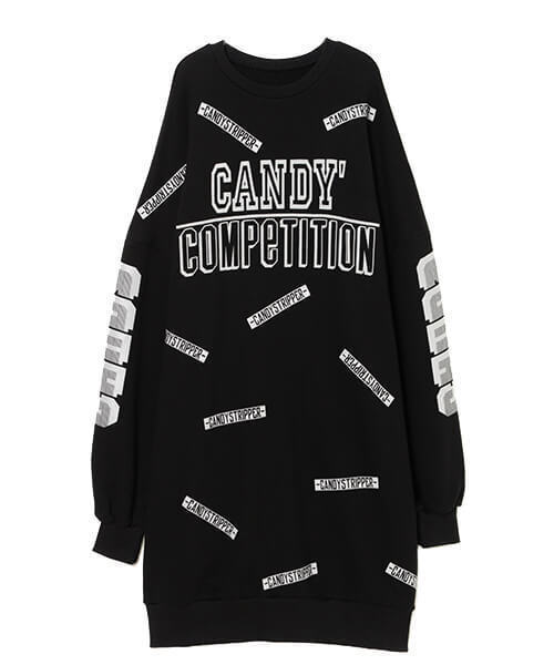 Candy Stripper CANDY PRINT BIG SWEAT ONE-PIECE