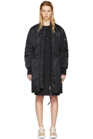 Acne Studios リバーシブル ブラック & ネイビー アーリン ロゴ ボンバー ジャケット