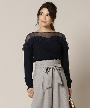 WILLSELECTION 肩透けラッフルプルオーバー