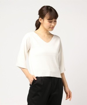 CECIL McBEE Vネック袖フレアニット