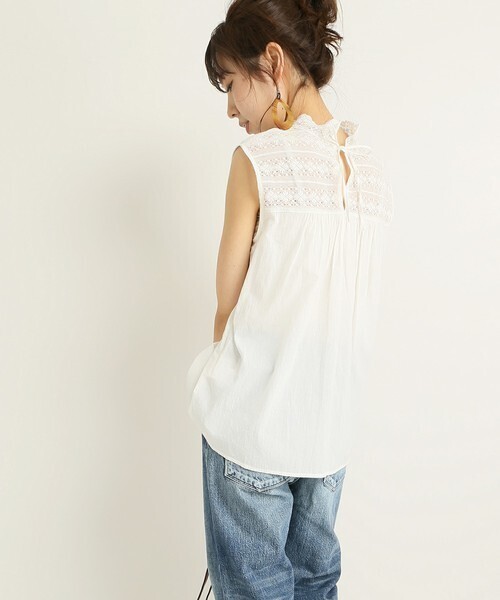 Spick & Span コットンレースノースリーブ