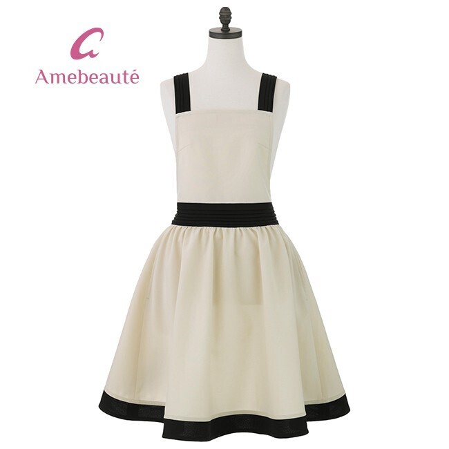 Amebeaute アイボリー＆ブラックリュクスエプロンドレス
