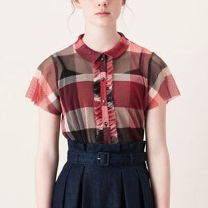 BLUE LABEL CRESTBRIDGE クレストブリッジチェック チュールブラウス
