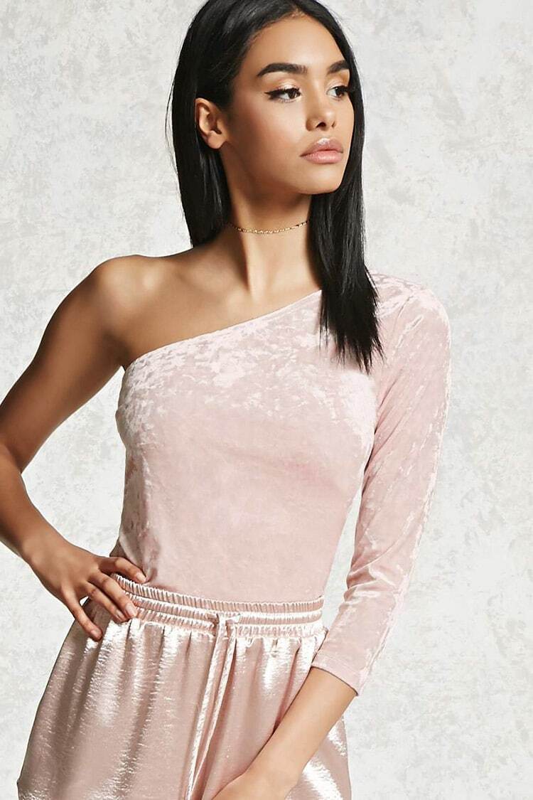 FOREVER21 クラッシュベロアワンショルダートップ