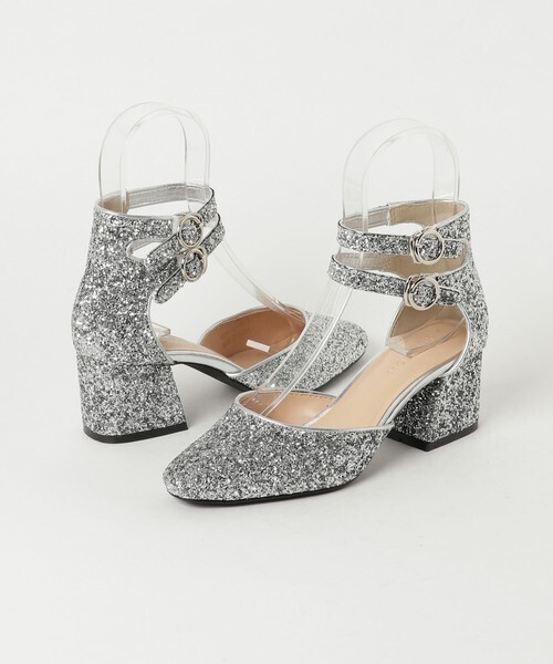 moussy 2STRAP GLITTER PUMPS