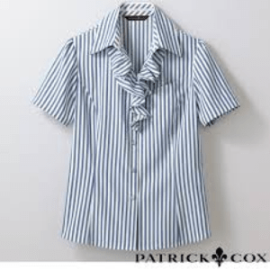 PATRICK COX 【S-36831】Patric Cox/ロンドンストライプフリルカラーブラウス