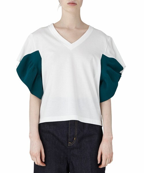 NAIFE NAIFE フリルショートスリーブTシャツ