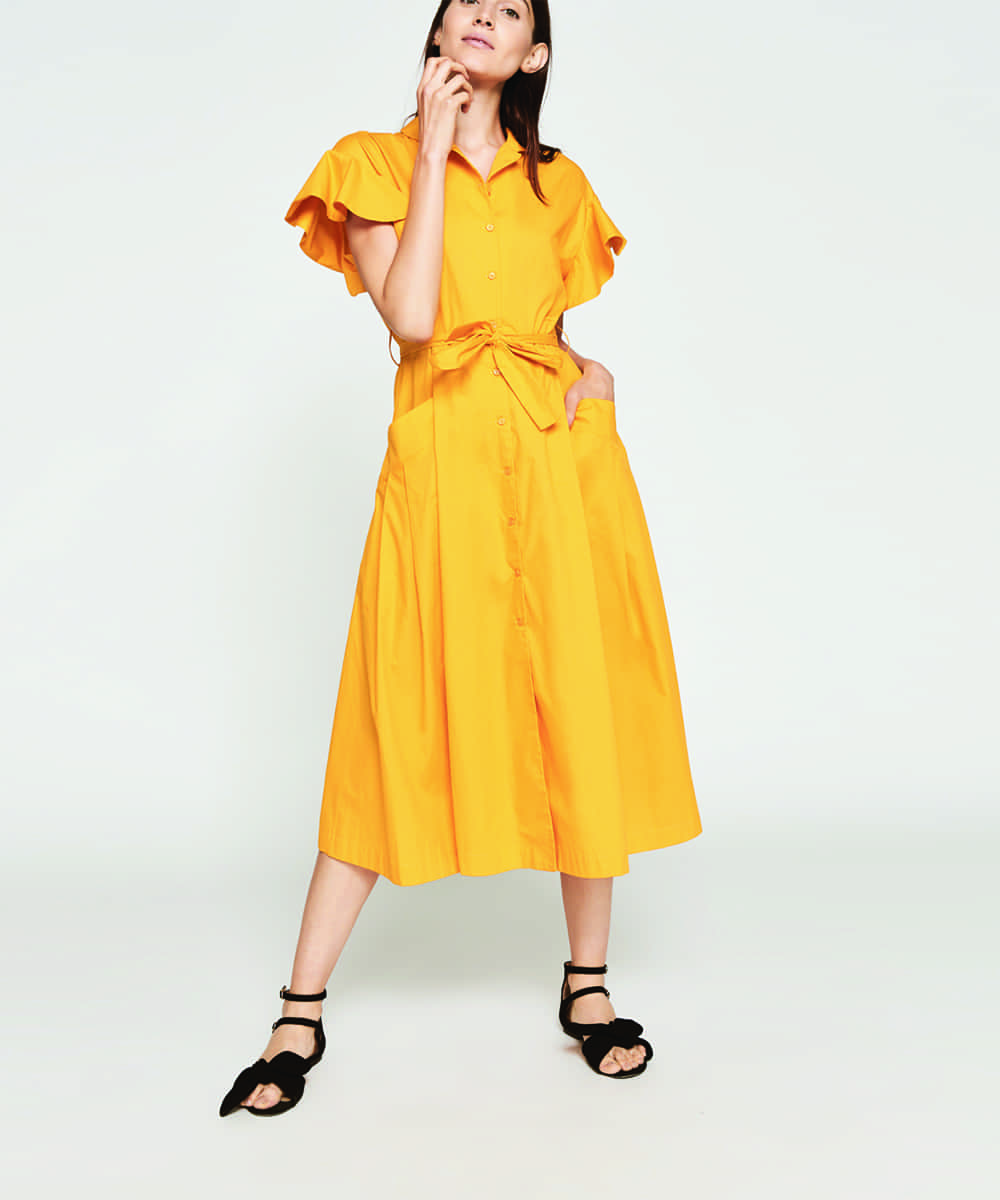 TARA JARMON ロールカラーフリルブラウス IMPORTED