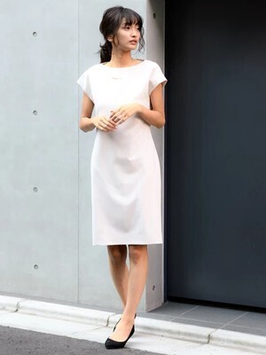 TONAL ストレッチツイルノースリーブワンピース