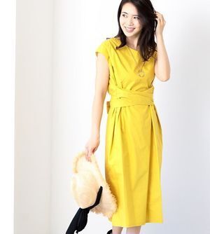 MEW'S REFINED CLOTHES ねじりリボンミモレワンピース