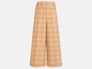 Aquascutum チェックハイウエストワイドパンツ