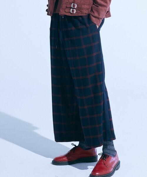 Iroquois T/R TARTAN CHECK ワイドイージーパンツ