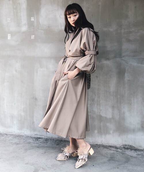 AMERI VINTAGE GOURD SLEEVE TRENCH COAT