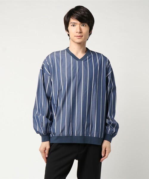 KIIT KIIT V-NECK STRIPE PULL OVER SHIRTS