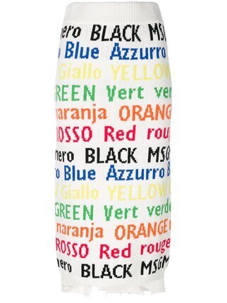 MSGM colour names knitted skirt