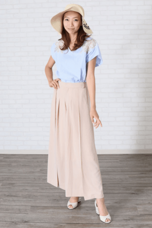 &g’aime 【981-60606】フロントスリットワイドパンツ