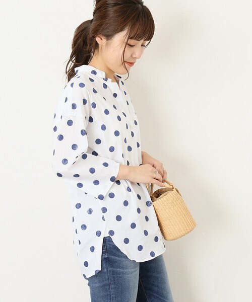 Spick & Span Spick & Span 【ORIAN】ノーカラースキッパーシャツ◆