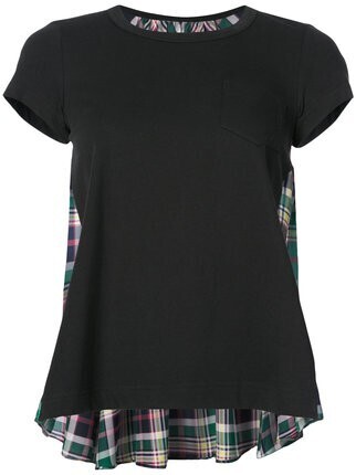 sacai チェックパネル Tシャツ