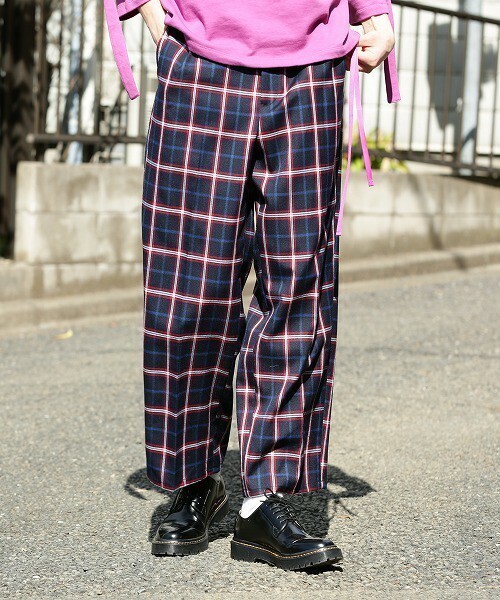 JUNRed JUNRed チェックワイドストレートパンツ