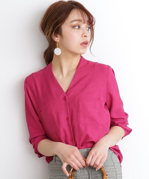 N.(N. Natural Beauty Basic) N.(N. Natural Beauty Basic) ガルーダツイルVネックブラウス