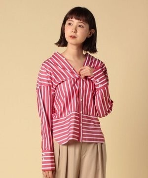 beautiful people beautiful people　typewriter stripebias shirt blouse