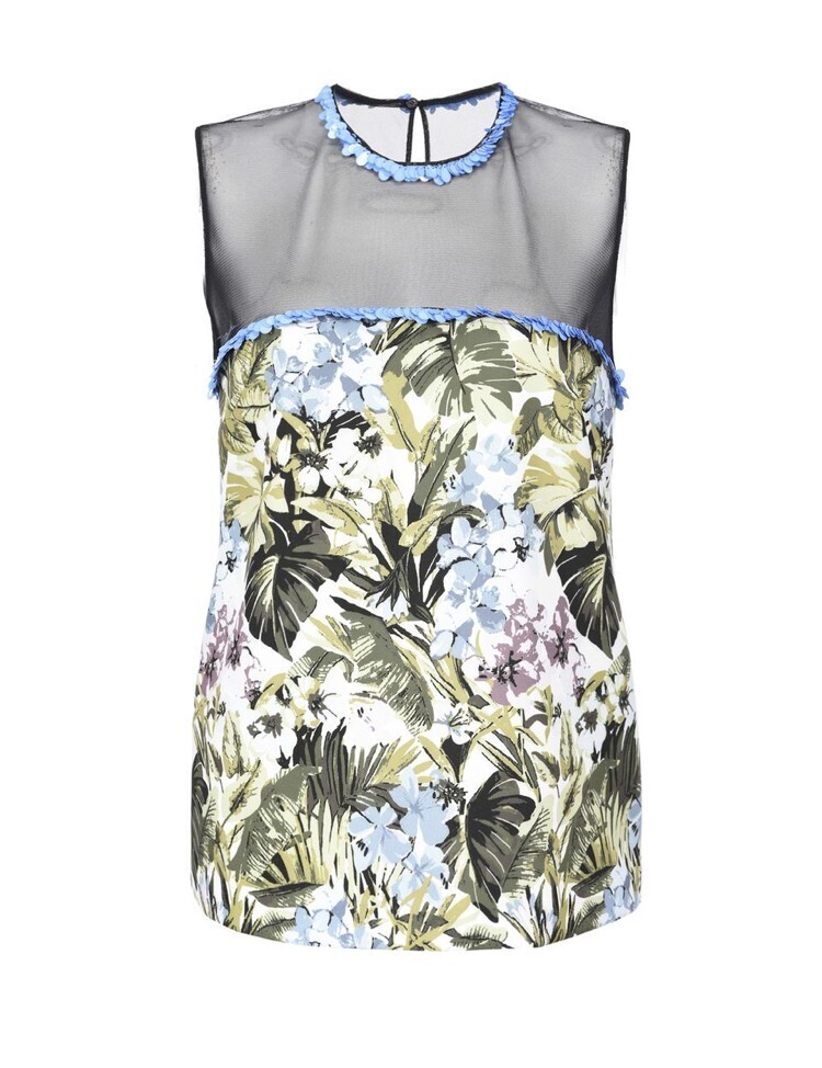 PINKO TOP IN CADY STAMPA JUNGLE