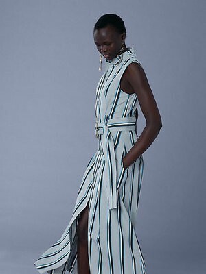 DIANE von FURSTENBERG Sleeveless Belted Maxi Dress
