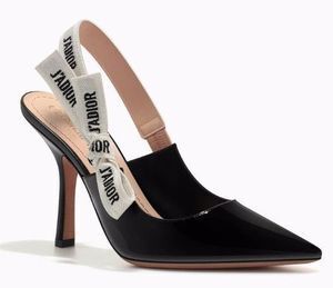 Christian Dior パテントレザーブラックJ'ADIOR 10㎝スリングリボン