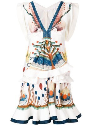 Chloé プリント ラッフルデイドレス