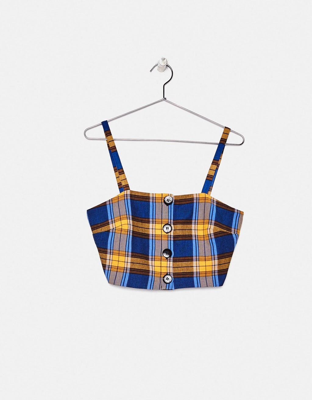 Bershka ボタン付きチェック柄トップス