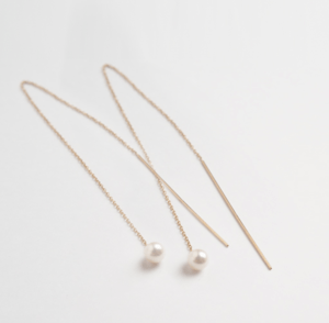 OPALE 18K ゴールド＆アコヤ真珠 チェーンピアス
