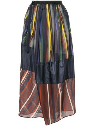 kolor ストライプ ラップ マキシスカート