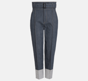 Aquascutum 【ホワイトレーベル】ハイウエストベルト付きデニムパンツ