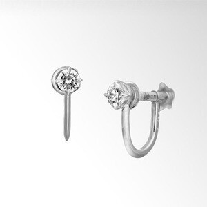 STAR JEWELRY CROSSING STAR SETTING DIAMOND EARRINGS