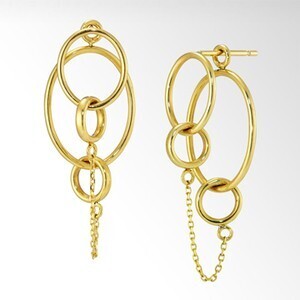 STAR JEWELRY CIRCLE CHAIN PIERCED EARRINGS