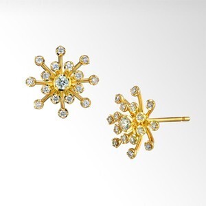 STAR JEWELRY SPARKLING DIAMOND PIERCED EARRINGS