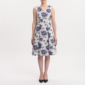 LAURA ASHLEY スリーブレス ピオニー ジャカード ドレス