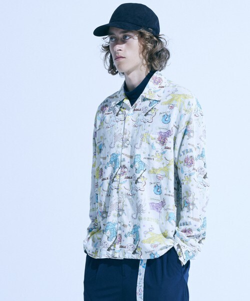 Iroquois DANIEL CONSTELLATION ルーズシルエット開襟シャツ