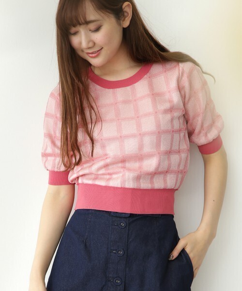 JILL by JILLSTUART JILL by JILLSTUART 【CanCam 4月号掲載】シアプレイドニット