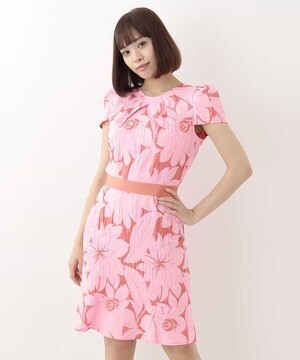 TARA JARMON ジャガードフルールドレス