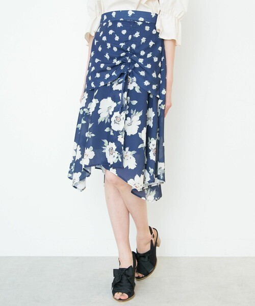 JILL by JILLSTUART パッチフローラルアシンメトリースカート